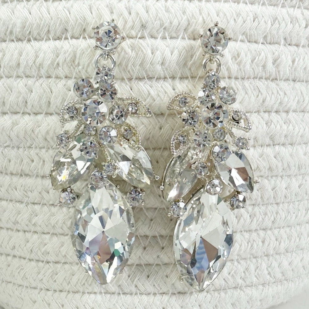 Chandelier Earrings Crystal Dangle Sparkly Large Pierced